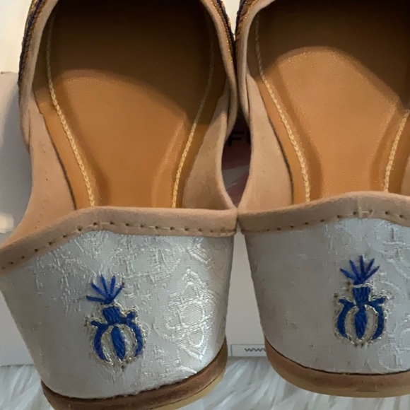 Fuchsia Women's Blue and Gold Loafers - Picture 8 of 10